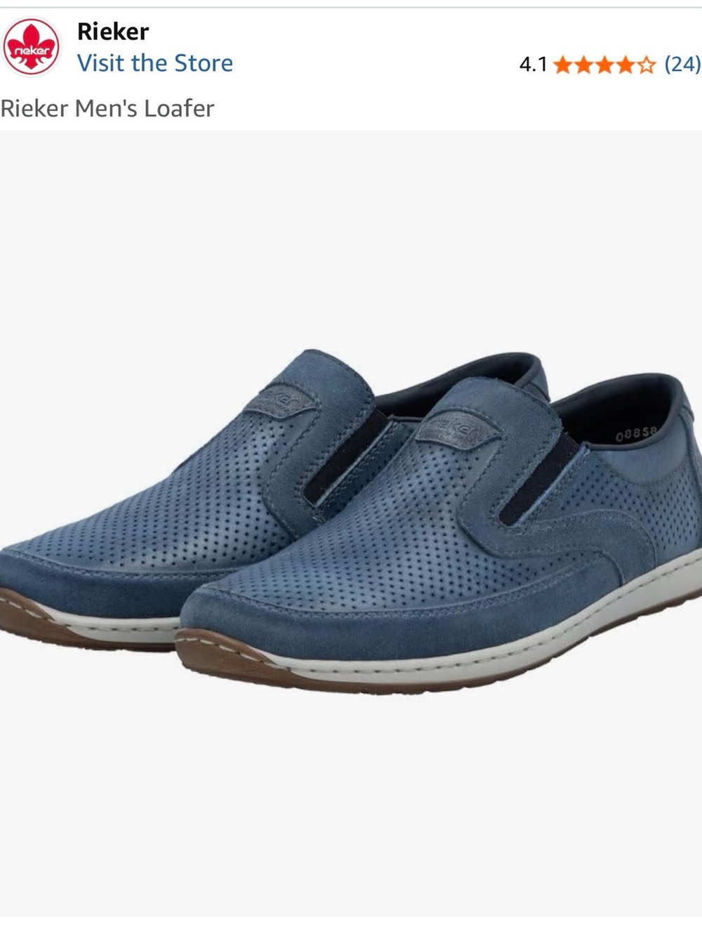 Rieker Men's Navy Perforated Slip-On Loafers (NEW)